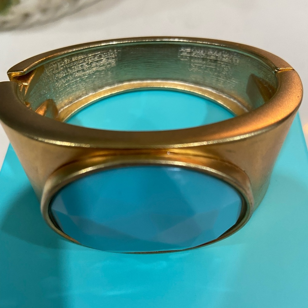 Ann Taylor gold and turquoise bijoux cuff